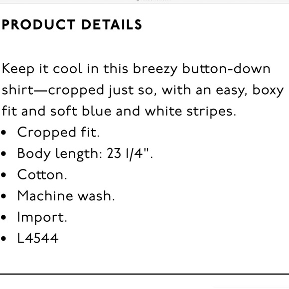 Madewell Cropped Button-Down Shirt in Stripe XS - Picture 8 of 8